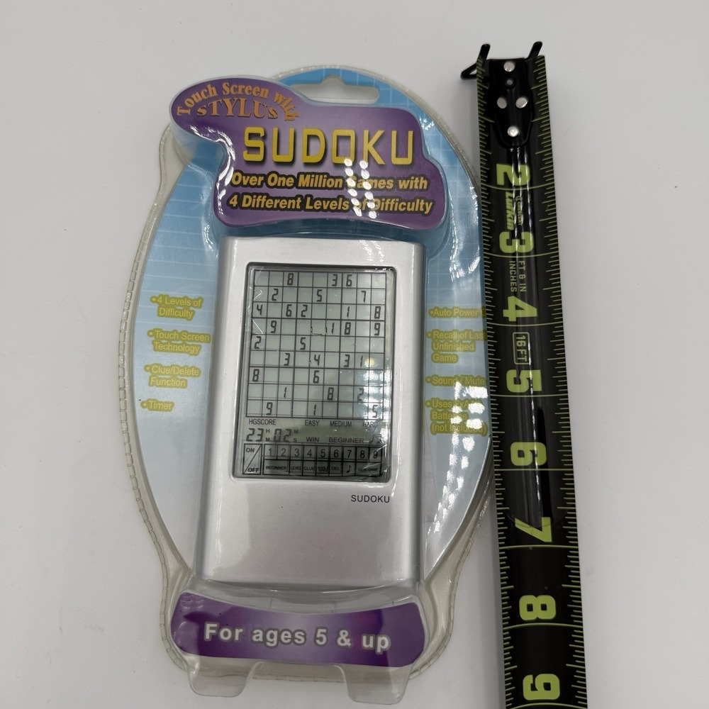 New Sudoku Handheld Touch Screen & Stylus Over 1 Million Games 4 Levels Silver - Picture 4 of 4